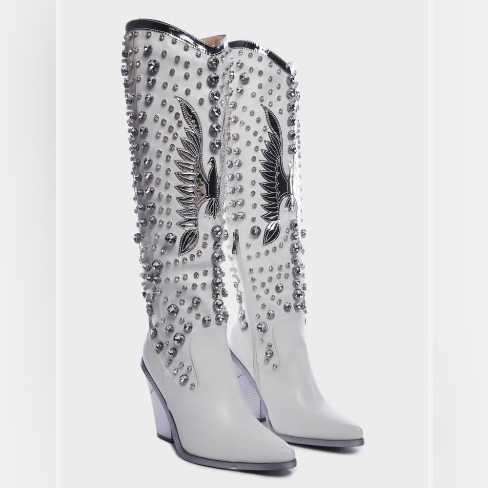 Azalea Wang Upbeat Rhinestone Cowboy Boot, Sz 8 NWT - Picture 2 of 16